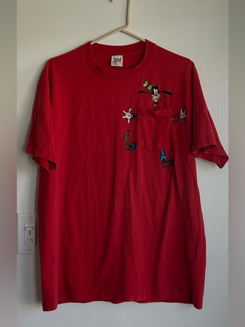 Vintage Red Disney Pluto Short Sleeve T-Shirt Size XL